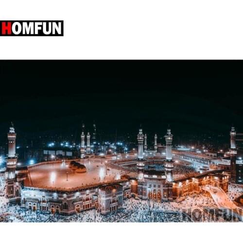 HOMFUN 5D DIY Diamond Painting Full Square/Round Drill "building" 3D Embroidery Cross Stitch 3D Home Decor A16639