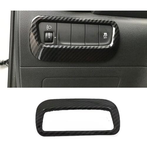 Car Sticker Front Headlight Light Left Center Control Switch Button Trim Frame For Hyundai Kona Encino Kauai 2017 2018 2019 2020