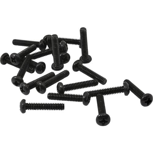 Musiclily Basic 3.5x20mm Metal Metric Thread Strat Style Single Coil Pickup Mounting Screws for Stratocaster, Black (Set of 20)