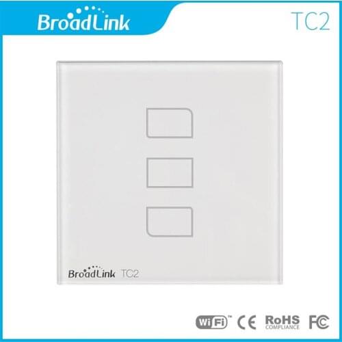 Broadlink TC2 Smart Wall WIFI Touch Light Switch EU 3gang Control via RM Pro Universal Remote Controller RF433 1 Year Warranty