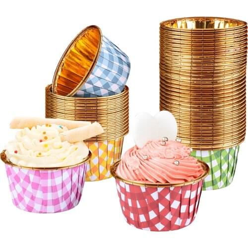 50pc Gold Cupcake Cases Muffin Cupcake Paper Baking Molds Kitchen Cooking Bakeware Maker DIY Tools Decoration for Party Birthday