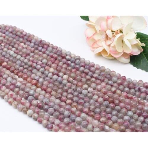 10mm Natural Smooth Pink Tourmaline Round stone Beads For DIY necklace bracelet jewelry make 15 "free delivery