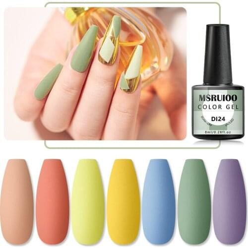MSRUIOO 8ML Gel Nail Polish Semi Permanent Sping Color Series Glitter Gel UV Led Lamp Polish Extension For Nails Manicure Set