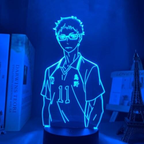 Haikyuu Kei Tsukishima Led Night Light Lamp for Bedroom Decor Nightlight Kids Child Birthday Gift Haikyu Tsukishima 3d Lamp