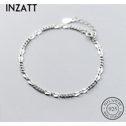 INZATT Real 925 Sterling Silver Geometric Bracelet For Charming Women Party Minimalist Fine Jewelry Hiphop Accessories Gift
