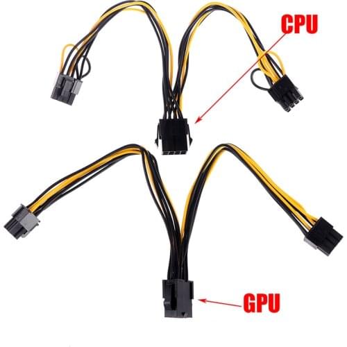 1pc PCI-Express PCIE 8 Pin to Dual 8 (6+2) Pin VGA Graphic Video Card Adapter Cable