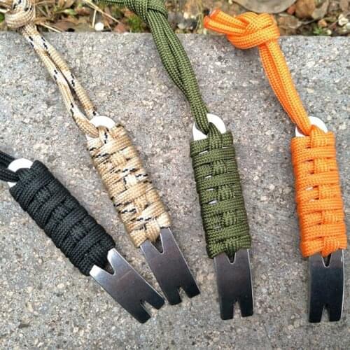 EDC Camping Mini Pocket Version Stainless Steel Crowbar Crank-shaped Scraper Winder Nail Keychain Handmade Umbrella Preparation