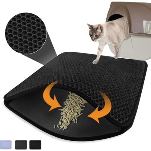 Pet Cat Litter Mat Double Layer EVA Cat Litter Trapping Waterproof Pet Litter Box Mat Pad Non-slip For Cat Accessories Bed House