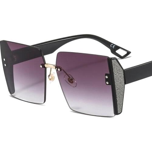 2021 New Fashion Square Sunglasses Men Women Luxury PC Gradiensts Lens Frosted Grain Frame Decorate Brand Designer Travel UV400