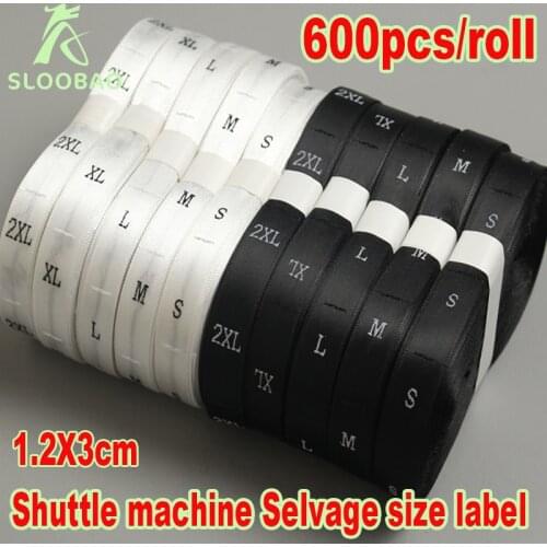 Collar Customized XS-4XL F Code Uniform Spot Black and white color clothing Shuttle machine Selvage size label 1.2X3cm 600pcs/ro