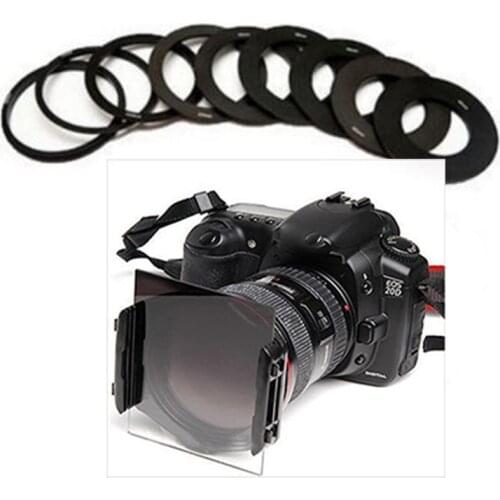 49/52/55/58/62/67/72/77/82mm rings insert square filter adapter ring aluminum alloy for cokin p series filter dslr camera