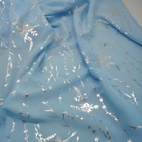 Cosplay Dress 75D chiffon fabric silver bronzed willow branches fabric bronzed costume material DIY stage decoration