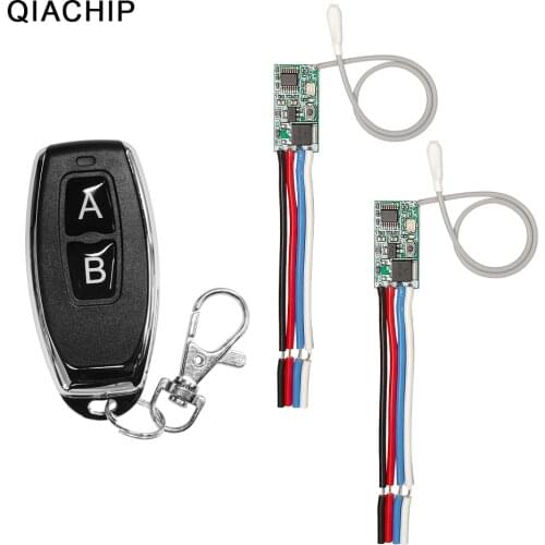 QIACHIP Wireless Micro Remote Control Switch Receiver DC 3.5V 3.7V 4.5V 5V 6V 7.4V 8.4V 9V 12V Receiver Transmitter 433.92MHZ