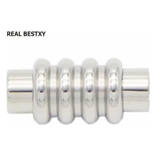 REAL BESTXY 10pcs/lot 316l Stainless Steel Leather Bracelet Magnetic Clasp Connectors Charm Totem Magnet Buckle Jewelry