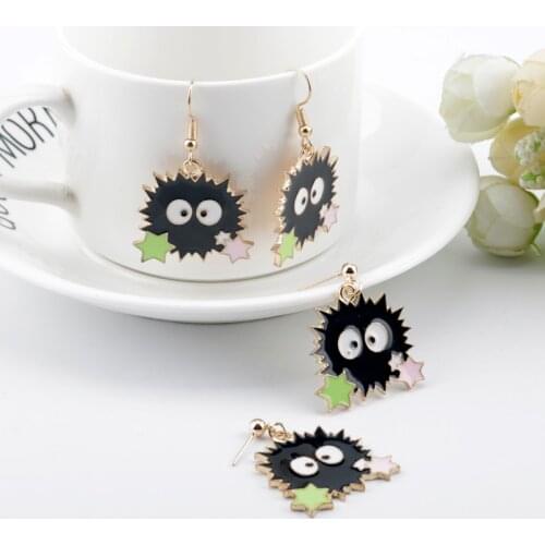 Cartoon Anime Spirited Away Ghost Earrings Fashion Creative Personality Alloy Stud Earrings Earrings Jewelry Gifts