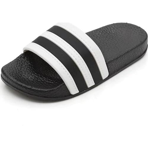 Fashion Stripes Childrens Slippers Baby Girls Boys Barefoot Shoes Kids Skid Resistance Home Footwear Black-Sole Mix-Colors Beac