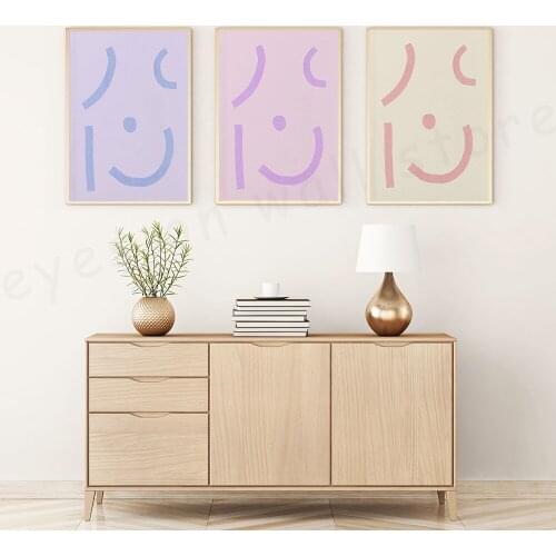 Smiling Curve Line Shape Nordic Wall Art Painting Minimalism Posters and Prints Wall Pictures for Living Room Home Decor
