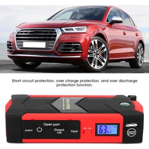 12V 20000Mah Multifunctional Digital Display Smart Jump Starter Emergency Power Bank Charger Kit Red booster batterie voiture