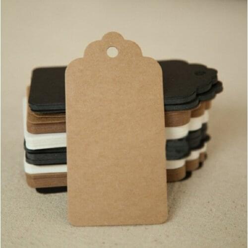 9 x 4.5cm retro garment tags white black kraft paper tags gift bag boxes hang tag cards labels bookmark card DIY supplies 50pcs