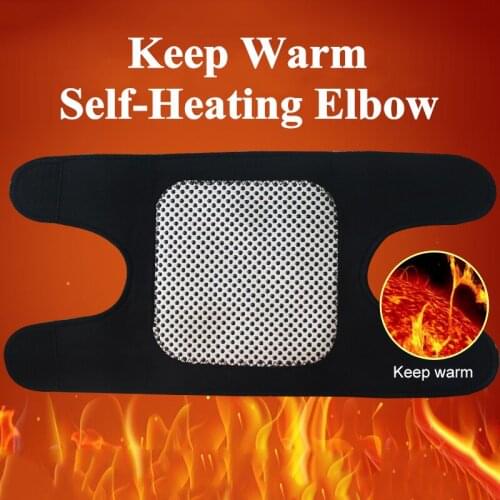 1 Pair Self-heating Elbow Pads Winter Unisex Cold Protection Adjustable Elbow Support Sleeve Joint Protector Self-heating Elbow