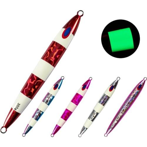 1PCS Deep sea Fishing Jigging Glow zebra Slow Jig Jigbait Spoon Lure baits 350g 450g