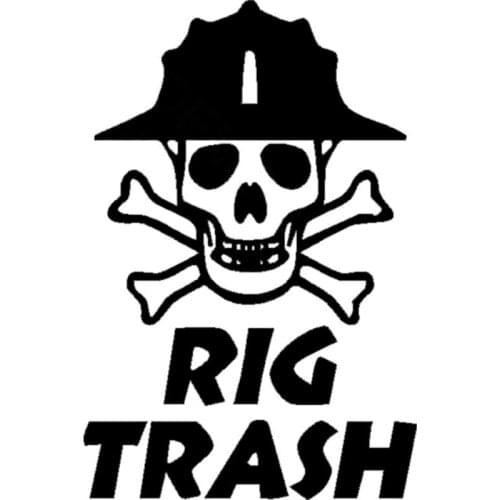 10.3CM*15.2CM Oil Rig Vinyl Decal Rig Trash Skull Rig Hand Roughneck Oil Field Gas Car Stickers And Decals Black Sliver C8-1093