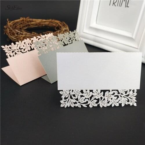 10/50/100 pcs Birthday Party Decor Place Cards Laser Cut Hollow Pattern Wedding Event Table Name Card Flower Decoupage 9*12cm 7z