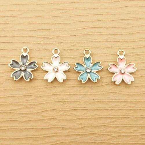 10pcs 14x17mm flower charm for jewelry making earring pendant fashion charm bracelet charm metal pendant