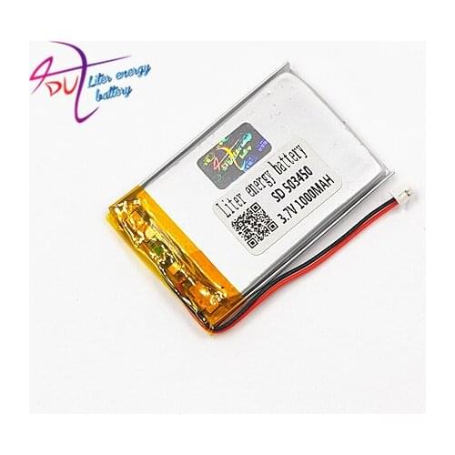 10 x pcs 3.7V 1000mAh JST 1.25mm 2pin 503450 Lithium Polymer LiPo Rechargeable Battery For Mp3 DVD PAD camera recorder speaker