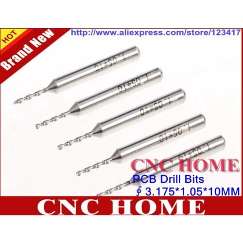10pcs/Lot 3.175*1.05*10MM PCB CNC Drill Bit, Carbide Router Bit, Dremel Drill Needle, Micro Kit Cutter for SMT, Board