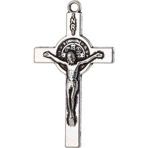 Wholesale Catholic Jesus Cross DIY Charms For Jewelry Making Pendants For Necklaces zinc Alloy Material Accessories 12PCS