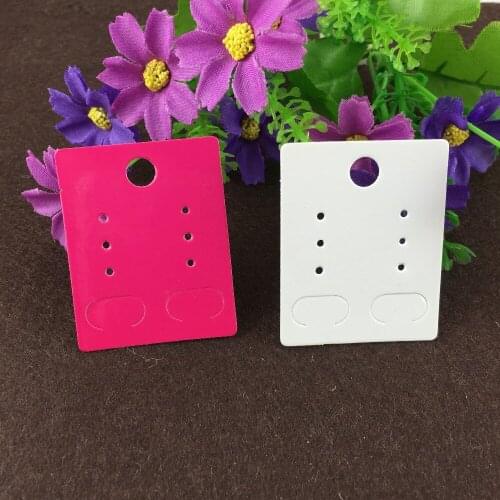 200pcs/lot White/Rose red Color Paper eardrop Cards 5x4cm little jewelry accessory displays card ladies earring packing card