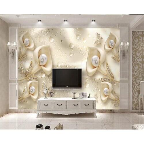 Beibehang 3D Photo Wallpaper Calla Leaf Butterfly Mural Bedroom Living Room Sofa TV Background Wallpaper papel de parede