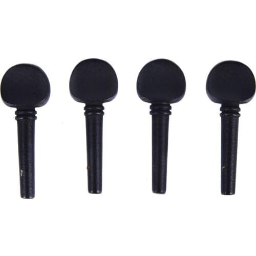 4Pcs 4/4 Ebony Cello Pegs Black Shaft Handle Musical Instruments Solid Cello Accessories Tool