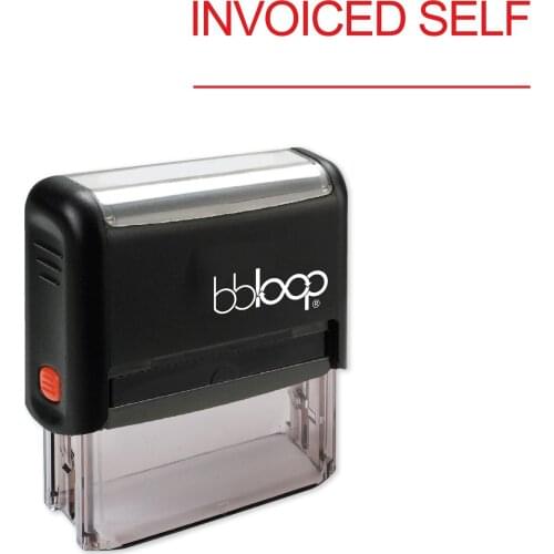 Bbloop Invoiced Self w/line Style Font and Design Self-Ink