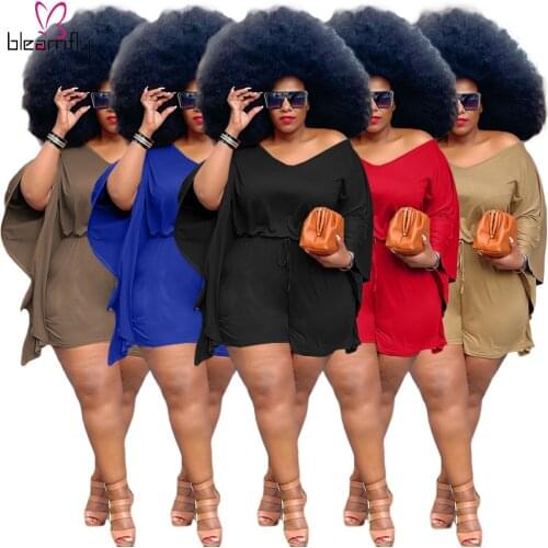 Large Plus Size Womens Sexy Off The Shoulder Two Piece Set Red Blue Tops + Shorts Beach Holiday Summer Outfits 4XL 5XL Suits