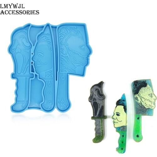 Halloween Knife Dagger Resin Silicone Mold DIY Halloween Decoration Mold Kitchen Knife Epoxy Resin Mold Handicraft Making Tools