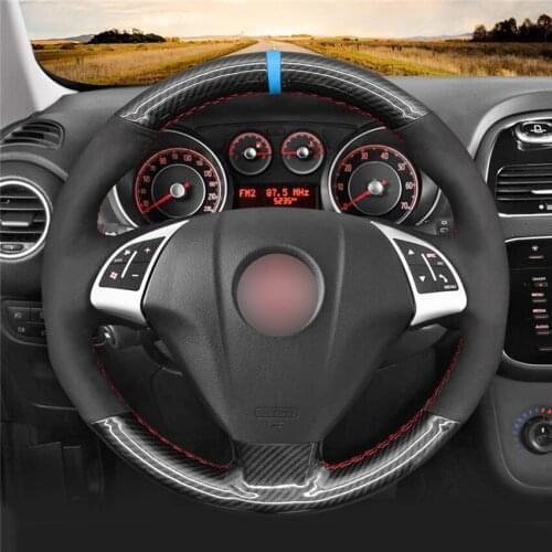 PU Carbon Fiber Steering Wheel Cover for Fiat Grande Punto Bravo Linea 2007-2019 Qubo Doblo Opel Combo Vauxhall Combo 2012-2017