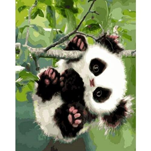 DIY 40X50 Oil Painting By Numbers Panda on the tree Paint by numbers On Canvas Home Decor Digital Painting chrismas gift