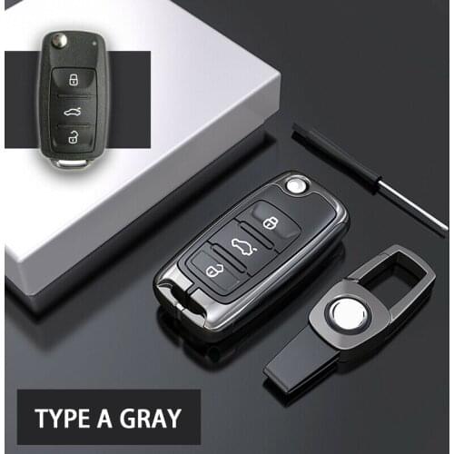 For VW Polo Golf 7 MK7 Tiguan For Skoda Octavia Kodiaq Karoq For seat Transporter Premium High Quality Metal Car Key Fob Case