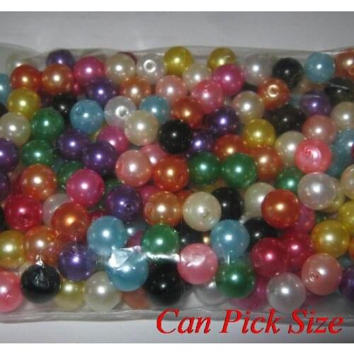 Factory price pnknsf mixed multicolor 4mm 6mm 8mm 10mm 20mm Imitation resin Loose Acrylic Pearl Beads For Chunky ggf23 Necklace