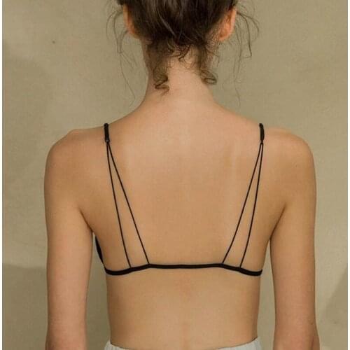 French European and American back underwear front buckle bra set triangle cup less ladies students BRA without rims sexy