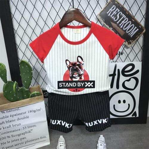 Baby boys summer clothing set short-sleeved T shirt+shorts 2 pieces clothing set casual cartoon new style boys clothes 2-6years