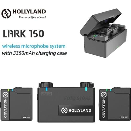 Hollyland Lark 150 Wireless Microphone System RX TX Kit Portable Mini Lapel Microphone Mic for DSLR Camera iPhone Android Phones