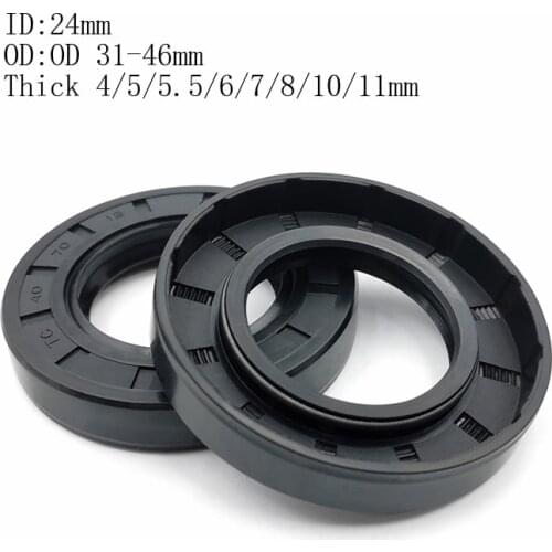 5 Pieces NBR Nitrile Rubber Skeleton Oil Seal ID 24mm OD 31-46mm Thick 4/5/5.5/6/7/8/10/11mm
