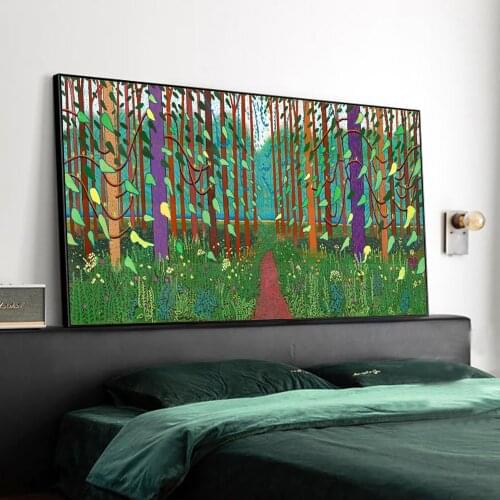 Modern Nordic Decor Green Spring Oil Painting On Canvas Wall Art Landscape Posters And Prints Abstract Picture For Living Room