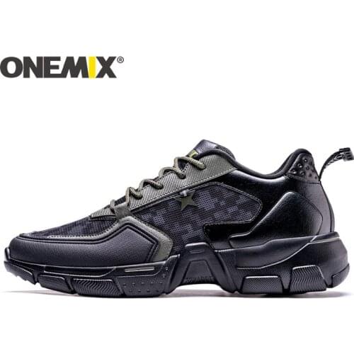 ONEMIX Fashion Mens Running Shoes Mens Soft Athietic Comfortable Retro Classic Jogging Shoes Male Outdoor Military Army Boots