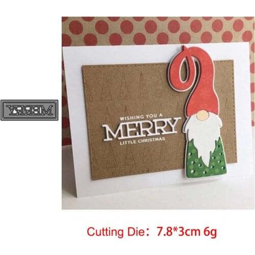 Merry Christmas letter Metal Cutting Dies Scrapbooking background craft Card Making Embossing Rectangular Pattern new 2020