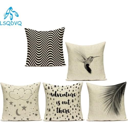 Cute Cartoon Bear Animals Bird Geometric Decorative Pillows Case Sofa Home Cushion Cover for Living Room Decoration Almofadas