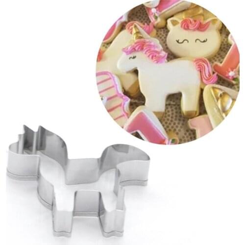 Mini Stainless Steel Unicorn Animal Cookie Stamps Fondant Cake Decorating Mold Pastry Biscuit Cutter Baking Pancake Mould Tools